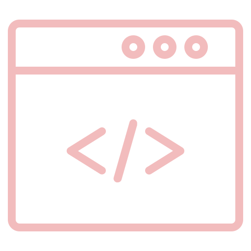 An icon depicting coding and software development