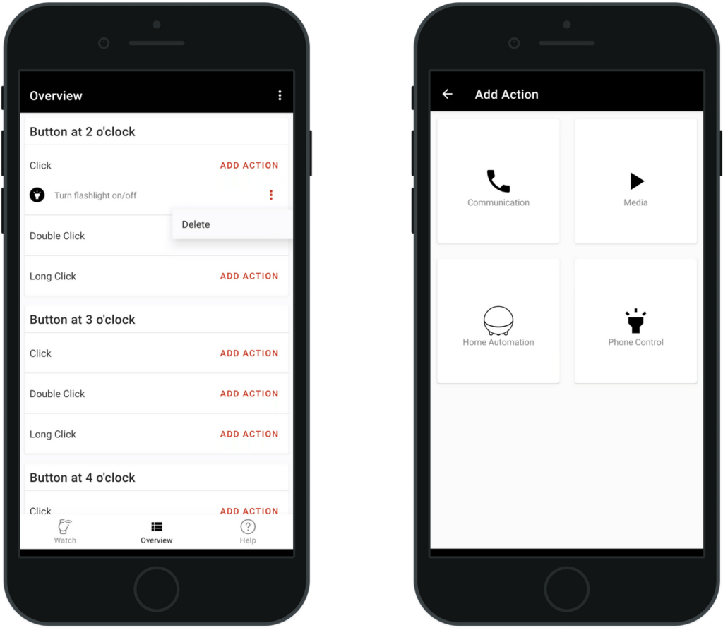 Iphone showcasing Montresa Smartwatch App